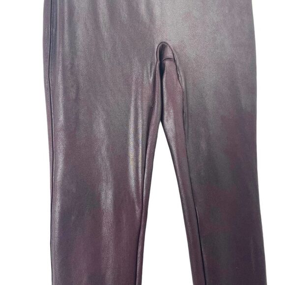 SPANX Faux Leather Leggings Sz S maroon red - Picture 5 of 11